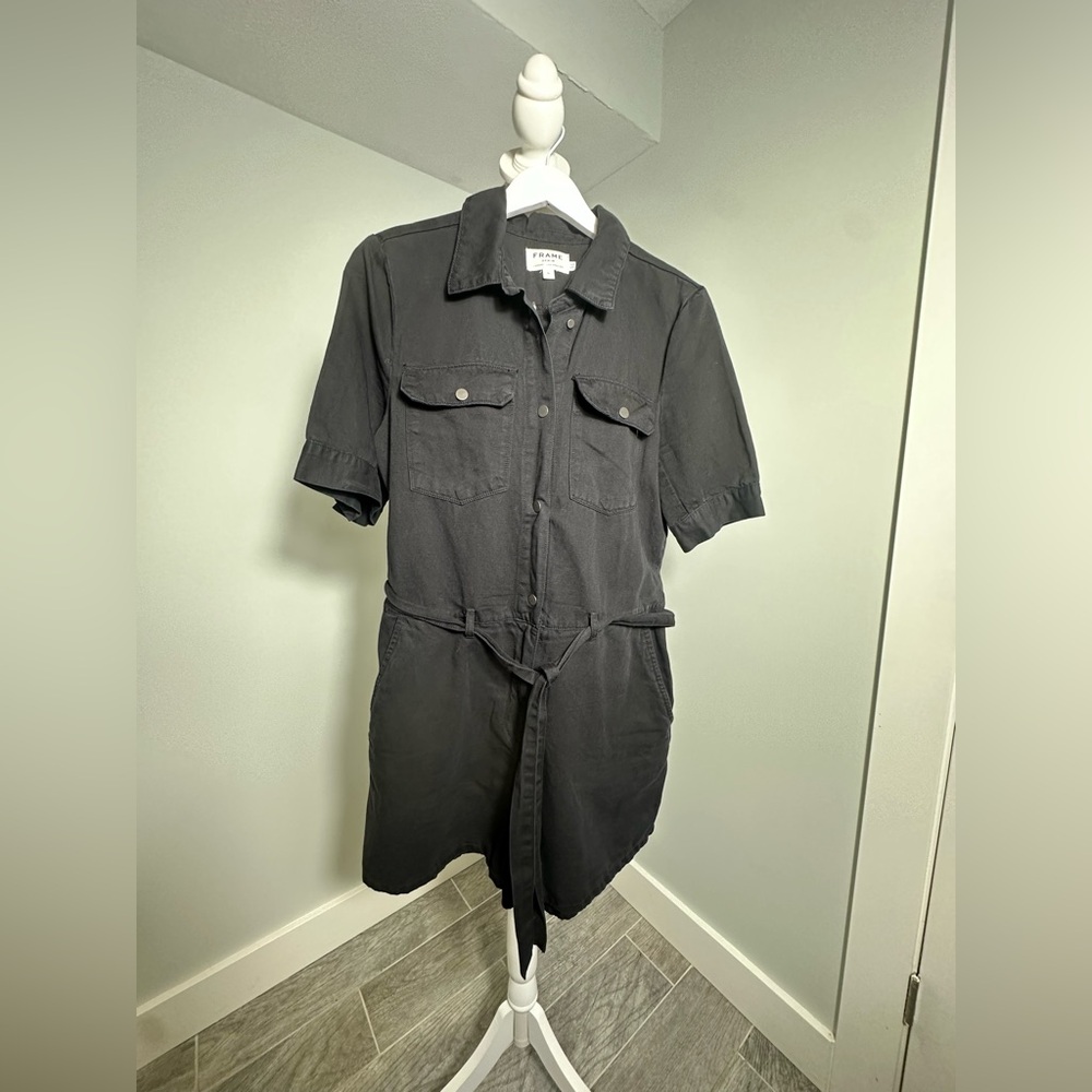 FRAME DENIM Belted Short Jumpsuit Size Large - Picture 3 of 17